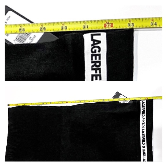 NWT Karl Lagerfeld Black Knit Name Logo Band Infinity Scarf - Picture 13 of 14